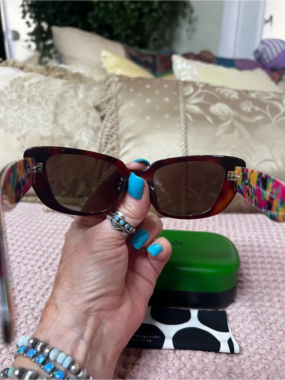 Kate Spade FABIA/S Havana Floral Hello Sunshine Sunglasses 51-21-140